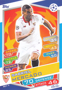 Gabriel Mercado Sevilla FC 2016/17 Topps Match Attax CL #SEV04